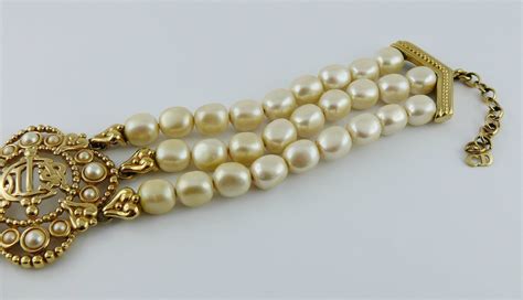 dior pearl necklace price|vintage christian dior pearl necklace.